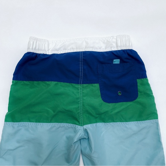 Boden Boys Swim Shorts 11-12Y Colorblock Board Shorts Blue Green Beachwear - Picture 4 of 7